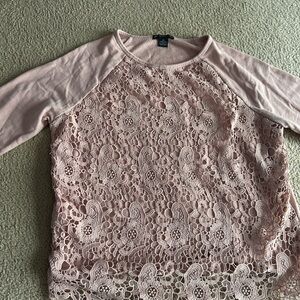 Adrianna Papell Blush Lace Women's Blouse